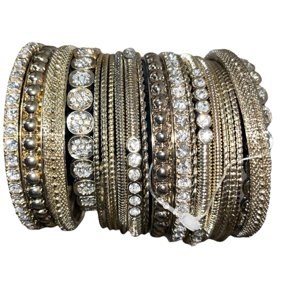 R.J. Graziano Gold Metal Bangle Bracelets Sets Total 10 Pieces New